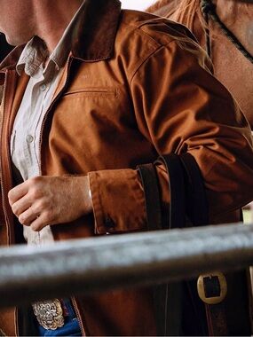KING RANCH Work Barn Jacket Size XL Cotton Canvas Brown Chore Western Jacket